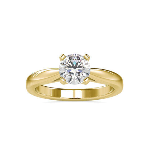 Forever Glimmer Round Shape Brilliant Cut Diamond Cathedral setting Solitaire ring