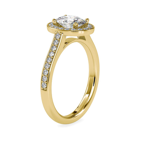 Majestic Oval Shape Brilliant Cut Diamond Halo Channel Setting Ring