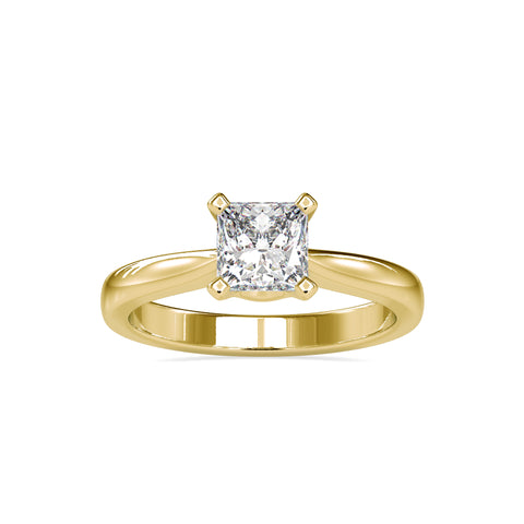 Pure Brilliance Princess Shape Diamond Elegant Solitaire Ring