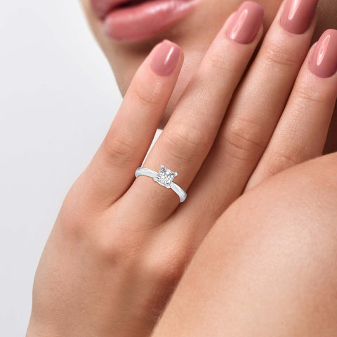 Pure Brilliance Princess Shape Diamond Elegant Solitaire Ring