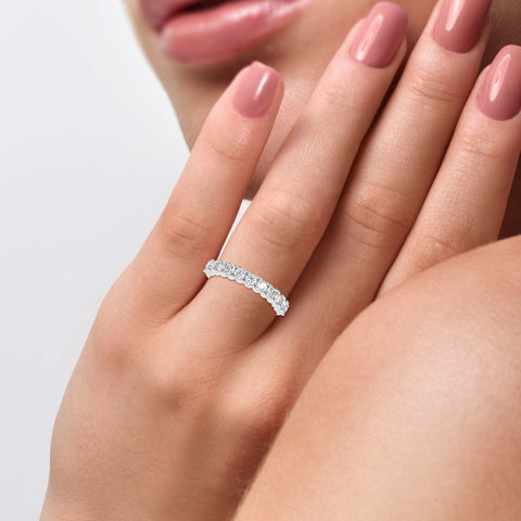 Forever Glimmer Round Shape Diamond attractive Half Eternity Ring