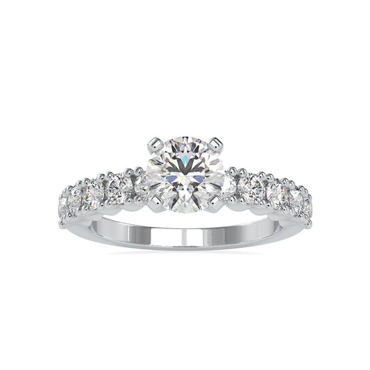 Celestial Round Shape Diamond Channel Setting pleasing Solitaire Ring