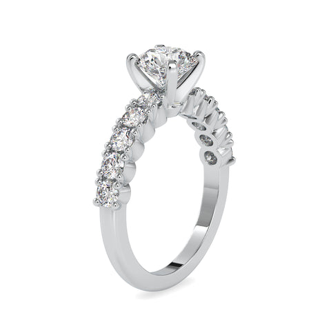 Celestial Round Shape Diamond Channel Setting pleasing Solitaire Ring