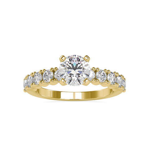 Celestial Round Shape Diamond Channel Setting pleasing Solitaire Ring