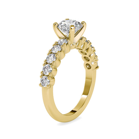 Celestial Round Shape Diamond Channel Setting pleasing Solitaire Ring