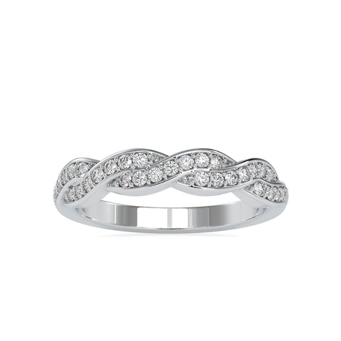 Elegance Spiral  Round Shape Diamond Twisted Infinity Ring