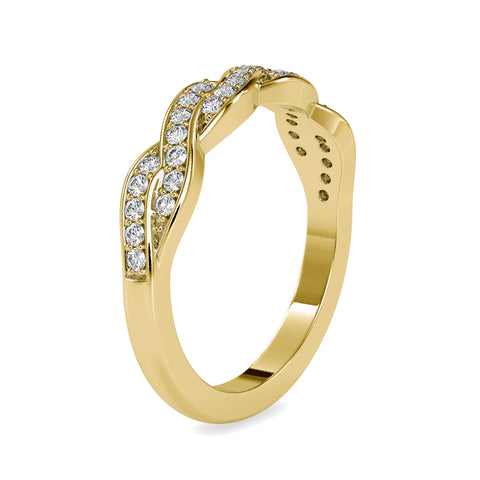 Elegance Spiral  Round Shape Diamond Twisted Infinity Ring