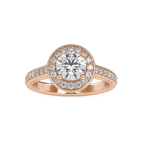 Pure Elegance Round Shape Diamond Halo Channel Setting alluring Ring