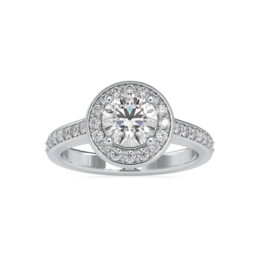 Pure Elegance Round Shape Diamond Halo Channel Setting alluring Ring