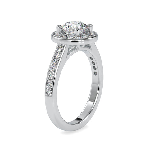 Pure Elegance Round Shape Diamond Halo Channel Setting alluring Ring