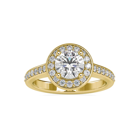 Pure Elegance Round Shape Diamond Halo Channel Setting alluring Ring