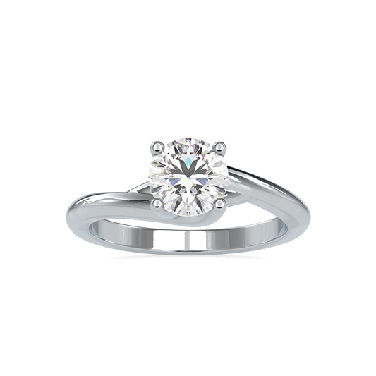 Eternity Glow Round Shape Diamond Bypass charming Solitaire Ring