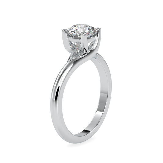 Eternity Glow Round Shape Diamond Bypass charming Solitaire Ring