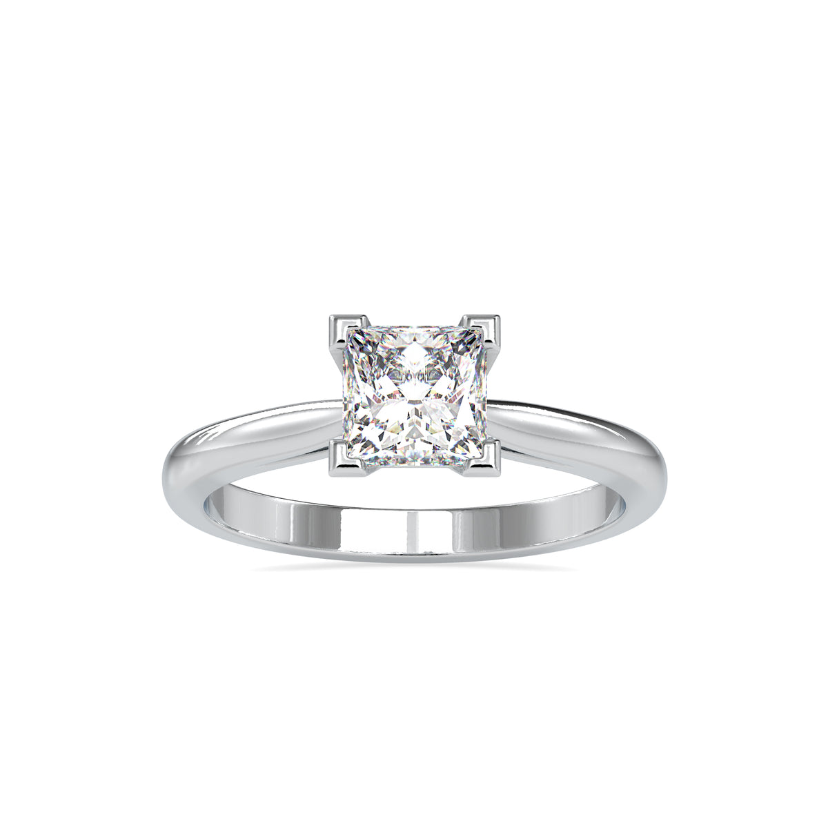 Aurora Princess Shape Diamond Cathedral Setting ravishing Solitaire Ring