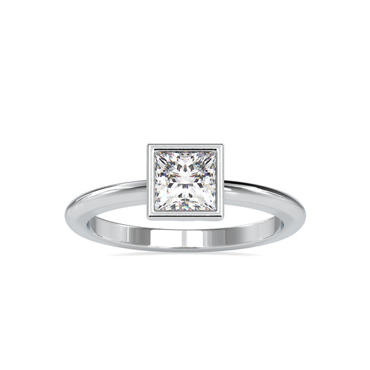 Radiant Princess Shape Diamond Bazel Setting Beguiling Solitaire Ring