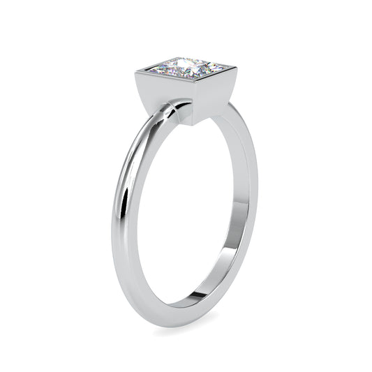 Radiant Princess Shape Diamond Bazel Setting Beguiling Solitaire Ring