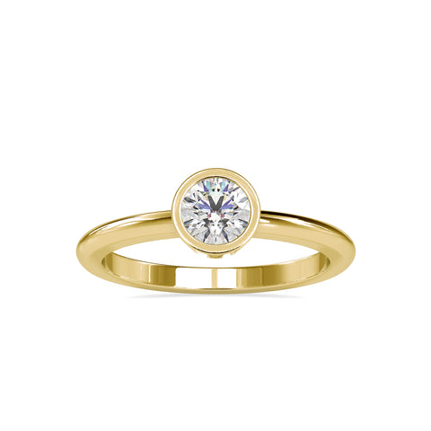 Timeless Brilliance Round Shape Diamond Bazel Setting irresistible Solitaire Ring