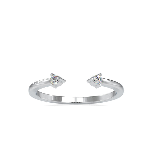 Forever Love Two Stone Round Shape Diamond Easy on The Eye Open Ring