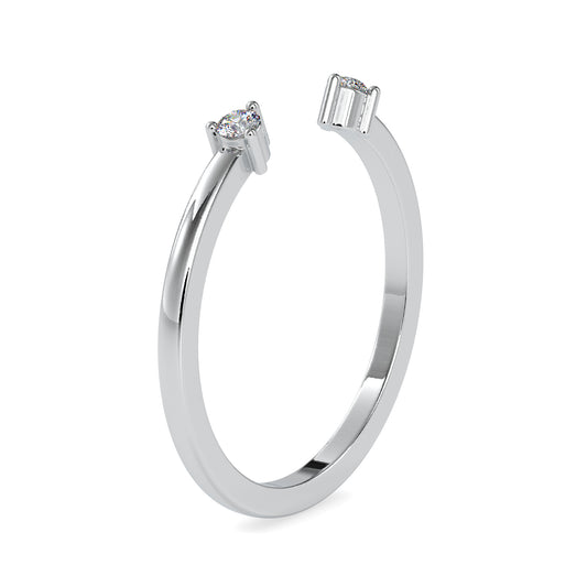 Forever Love Two Stone Round Shape Diamond Easy on The Eye Open Ring