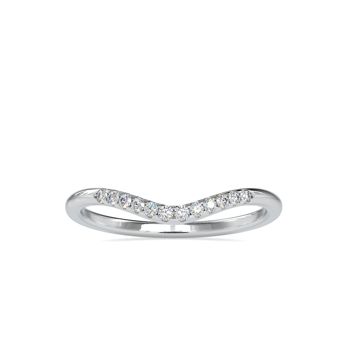 Pure Elegance Round Shape Brilliant Cut Diamond Spunky Curved Band