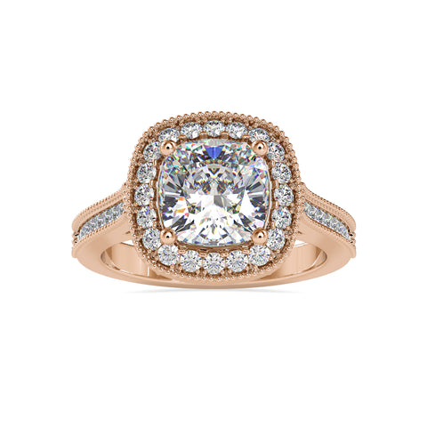 Timeless Elegance Cushion Diamond Channel Set Princess Diamond Beautiful Halo Ring