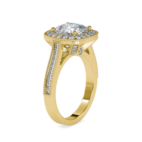 Timeless Elegance Cushion Diamond Channel Set Princess Diamond Beautiful Halo Ring