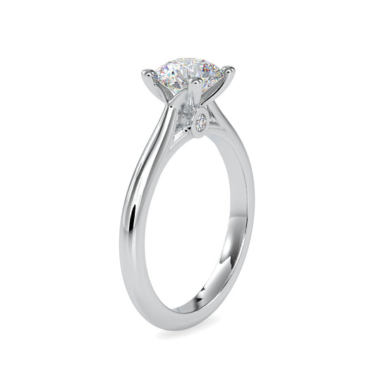 Enchanted Round Shape Diamond Cathedral Setting pretty Solitaire Ring