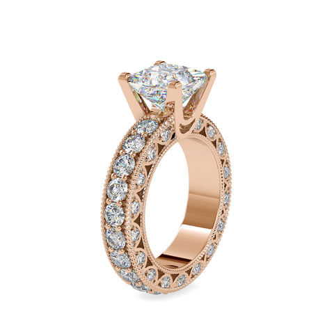 Eternal Brilliance Princess Shape Diamond Channel Setting glamorous Solitaire Ring