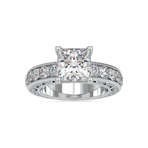 Eternal Brilliance Princess Shape Diamond Channel Setting glamorous Solitaire Ring