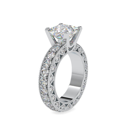 Eternal Brilliance Princess Shape Diamond Channel Setting glamorous Solitaire Ring