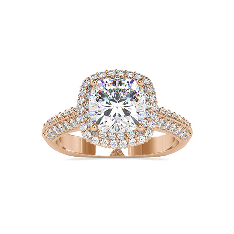 Royal Grace Cushion Shape Diamond Magnificent Double Halo Ring