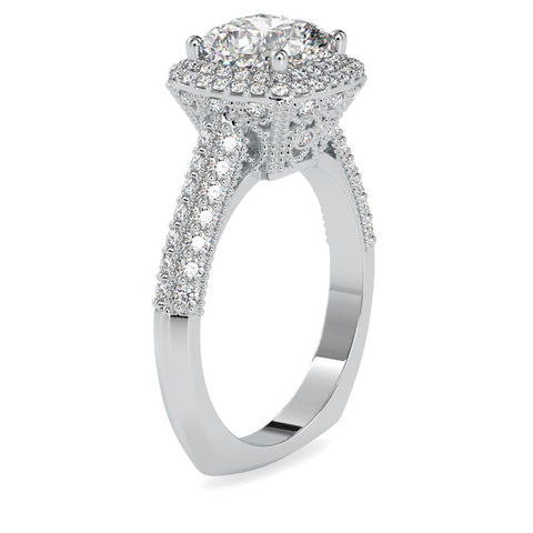 Royal Grace Cushion Shape Diamond Magnificent Double Halo Ring