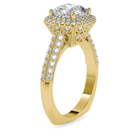 Royal Grace Cushion Shape Diamond Magnificent Double Halo Ring