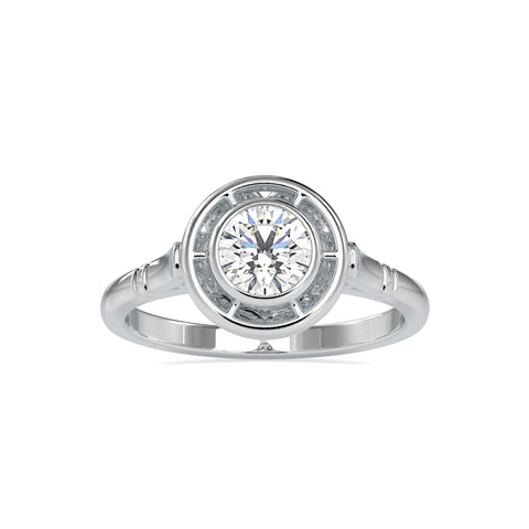 Bespoke Elegance Round Shape Brilliant Cut Diamond Bezel Set Solitaire Ring