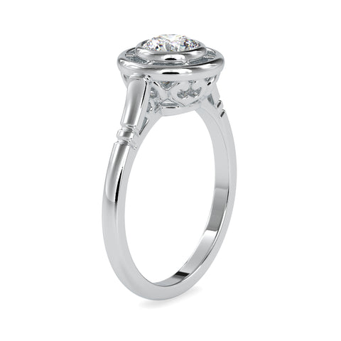 Bespoke Elegance Round Shape Brilliant Cut Diamond Bezel Set Solitaire Ring