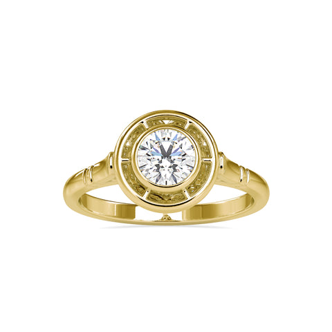 Bespoke Elegance Round Shape Brilliant Cut Diamond Bezel Set Solitaire Ring