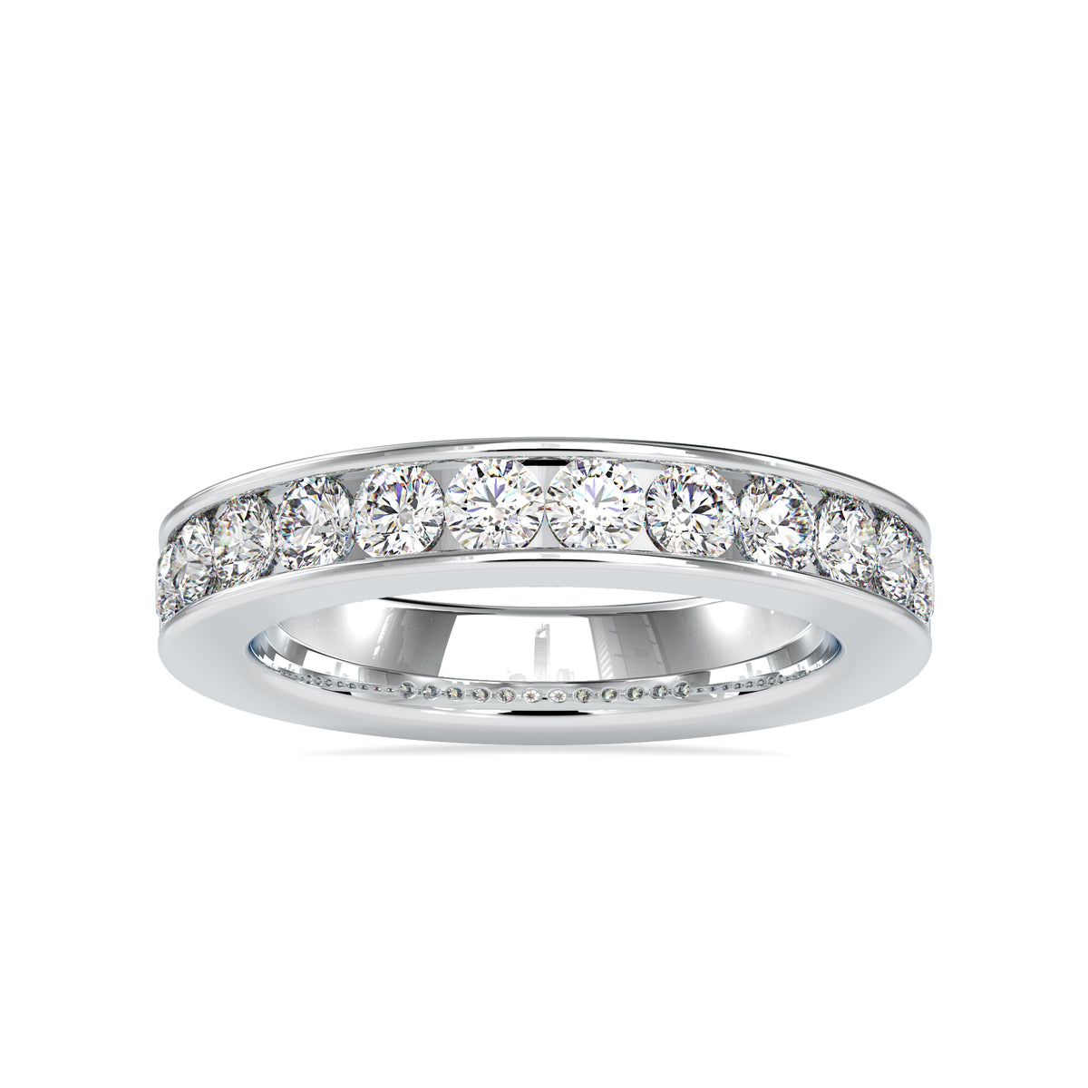 Luxury Legacy Round Shape Diamond Channel Set Half Eternity Band