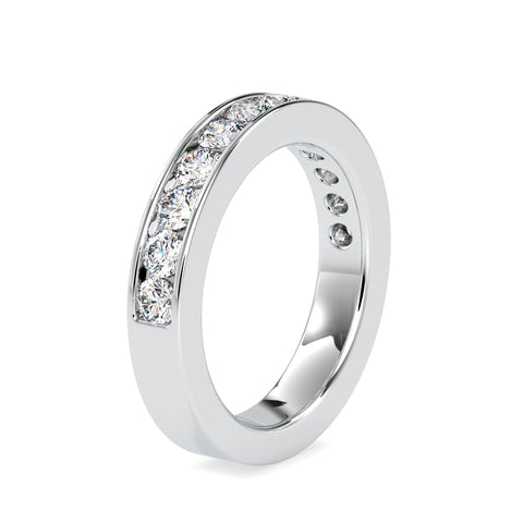 Luxury Legacy Round Shape Diamond Channel Set Half Eternity Band