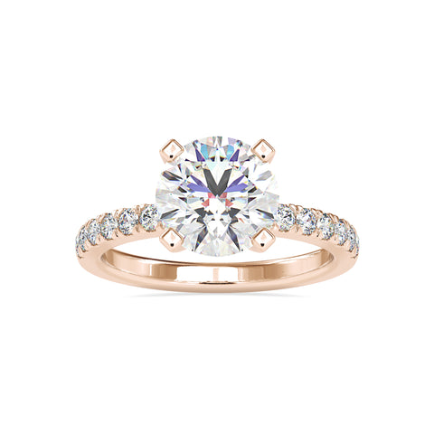 Luxe Majesty Round Shape Diamond Wide Multi Stone Prong Set Solitaire Ring