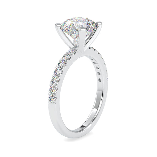 Luxe Majesty Round Shape Diamond Wide Multi Stone Prong Set Solitaire Ring