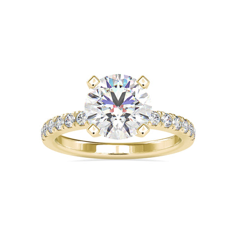 Luxe Majesty Round Shape Diamond Wide Multi Stone Prong Set Solitaire Ring