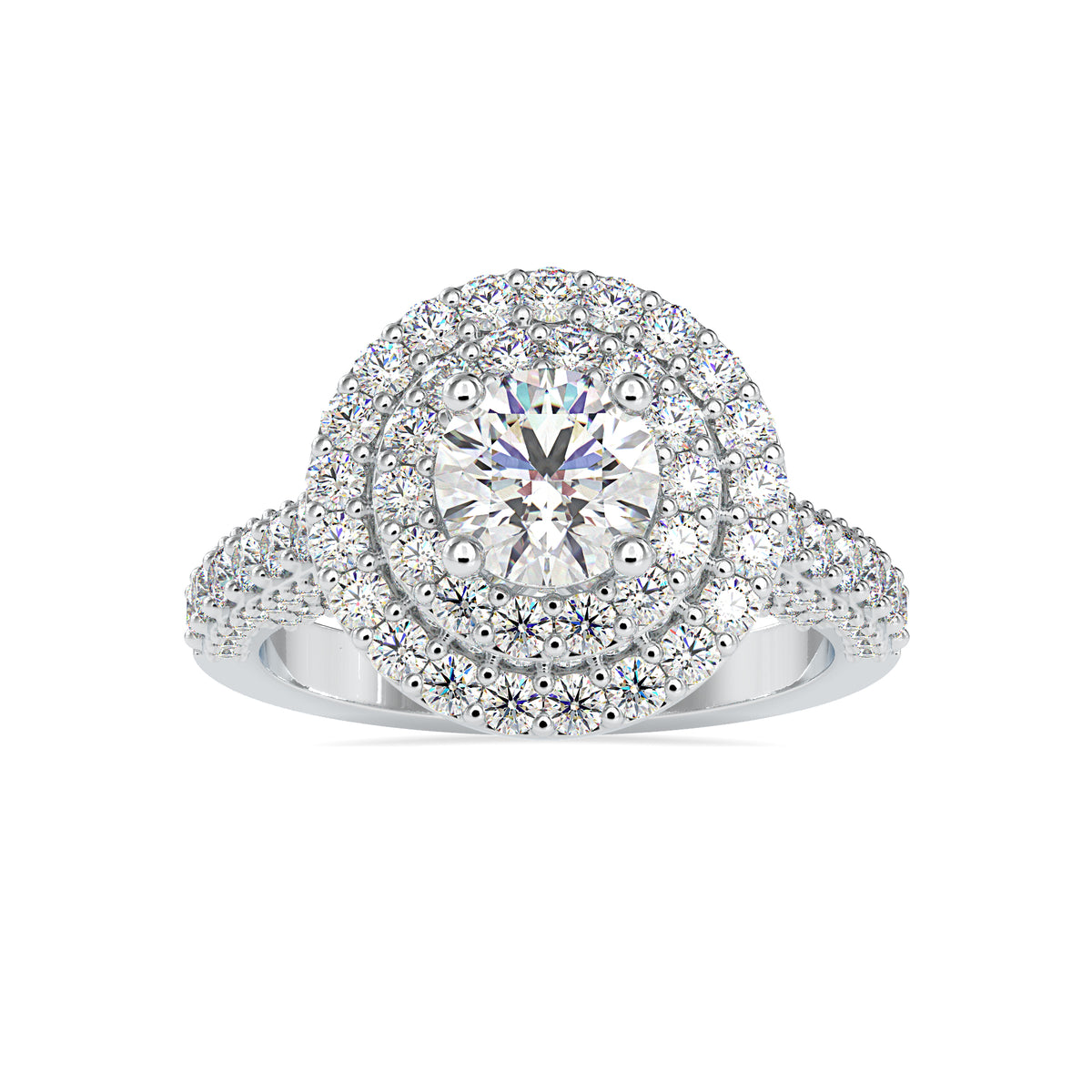 Majestic Radiance Round Shape Brilliant Cut beauteous Double Halo Ring