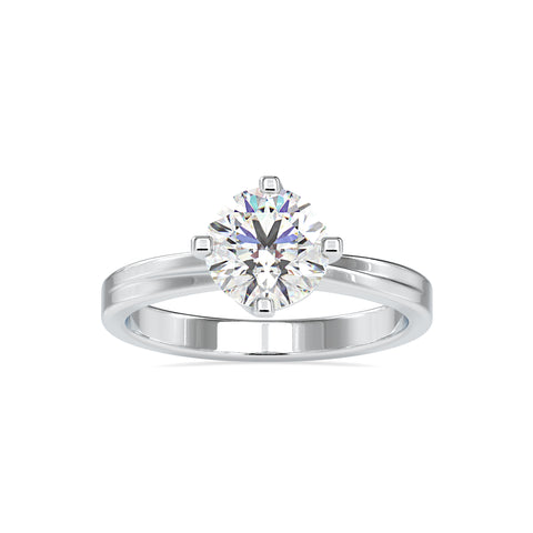 Opulent Majesty Round Shape Brilliant Cut Cathedral Type Solitaire Ring