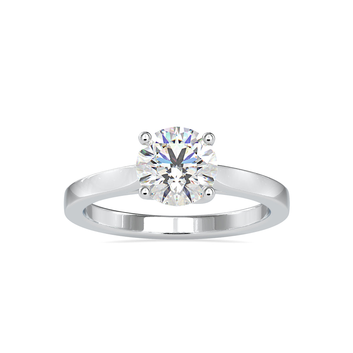 Royal Grace Round Shape Brilliant Cut Diamond Cathedral Setting Classic Solitaire Ring