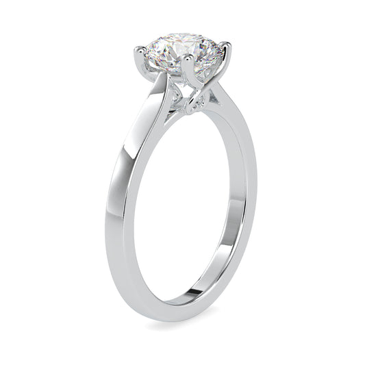 Royal Grace Round Shape Brilliant Cut Diamond Cathedral Setting Classic Solitaire Ring