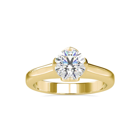 Bespoke Elegance Round Shape Brilliant Cut Diamond Spunky Solitaire Ring