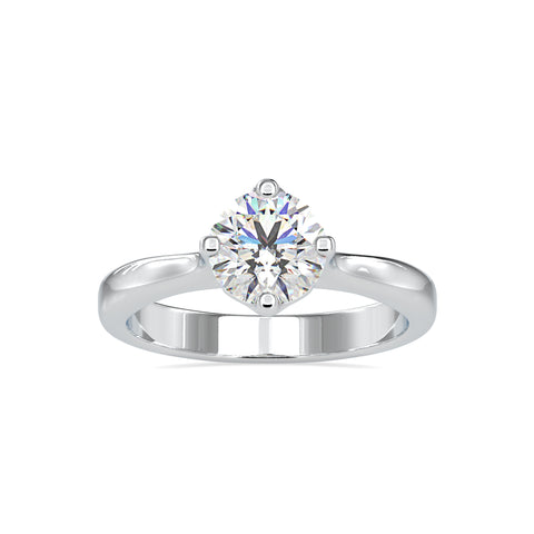 Imperial Splendour Round Shape Brilliant Cut Diamond Cathedral Solitaire Ring