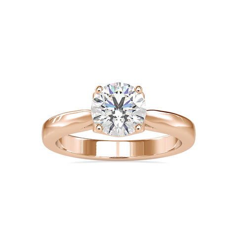 Regal Brilliance Round Shape Brilliant Cut Diamond Heart Prong Setting Solitaire Ring