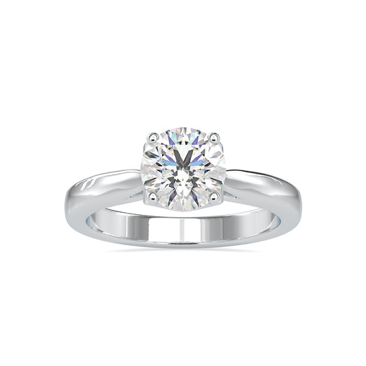 Regal Brilliance Round Shape Brilliant Cut Diamond Heart Prong Setting Solitaire Ring