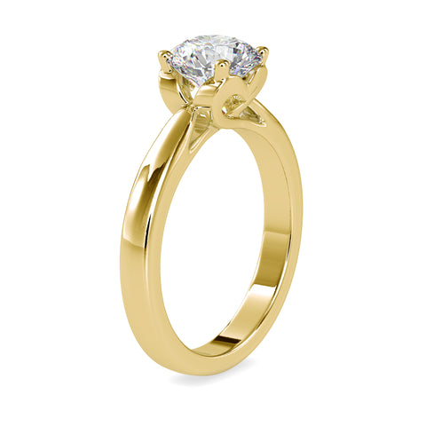 Regal Brilliance Round Shape Brilliant Cut Diamond Heart Prong Setting Solitaire Ring